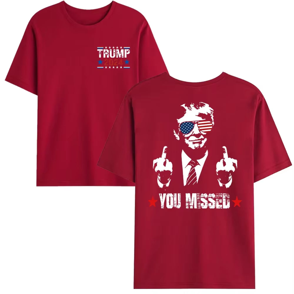 You Missed Trump 2024 US American Flag T-Shirt