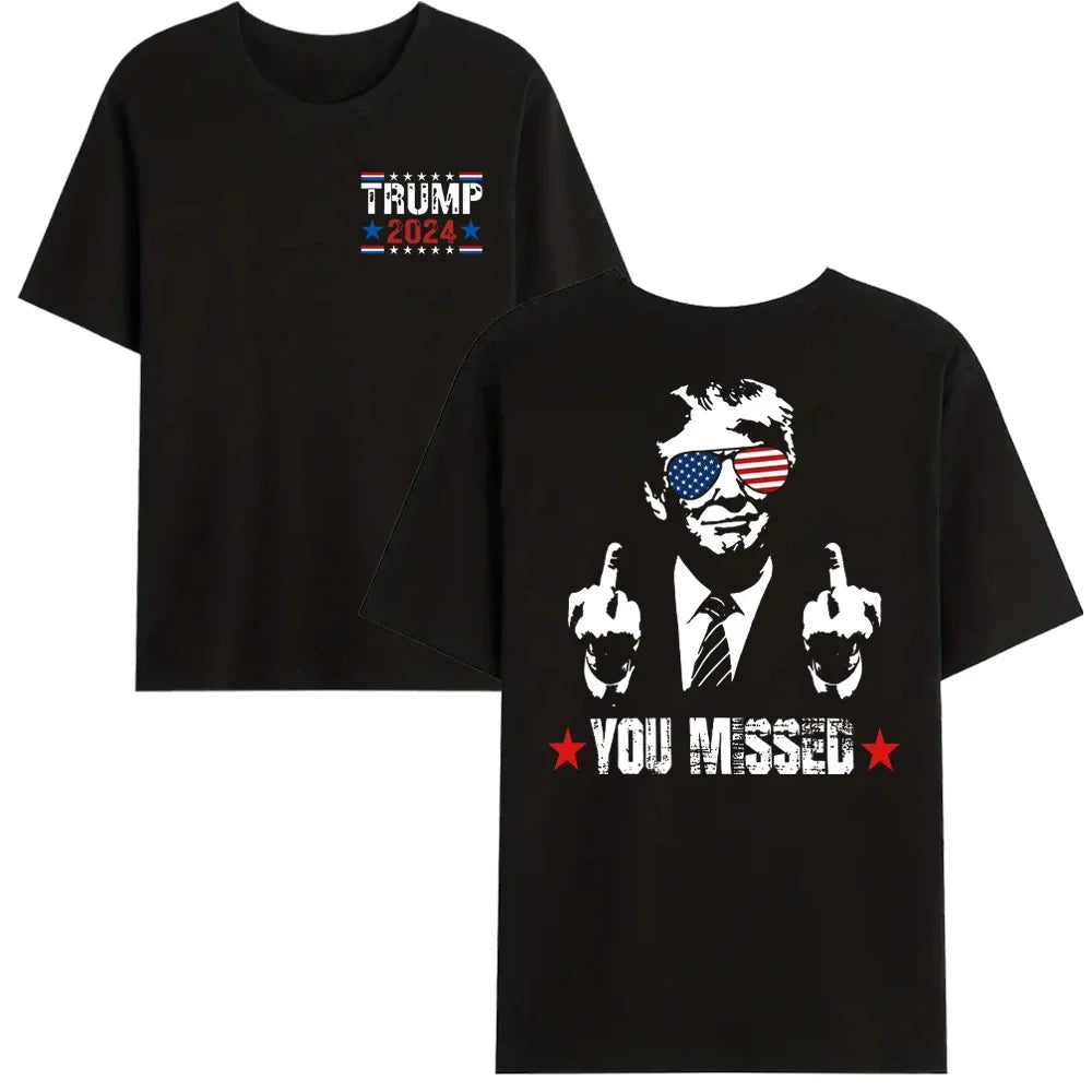 You Missed Trump 2024 US American Flag T-Shirt