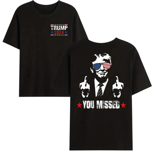 You Missed Trump 2024 US American Flag T-Shirt