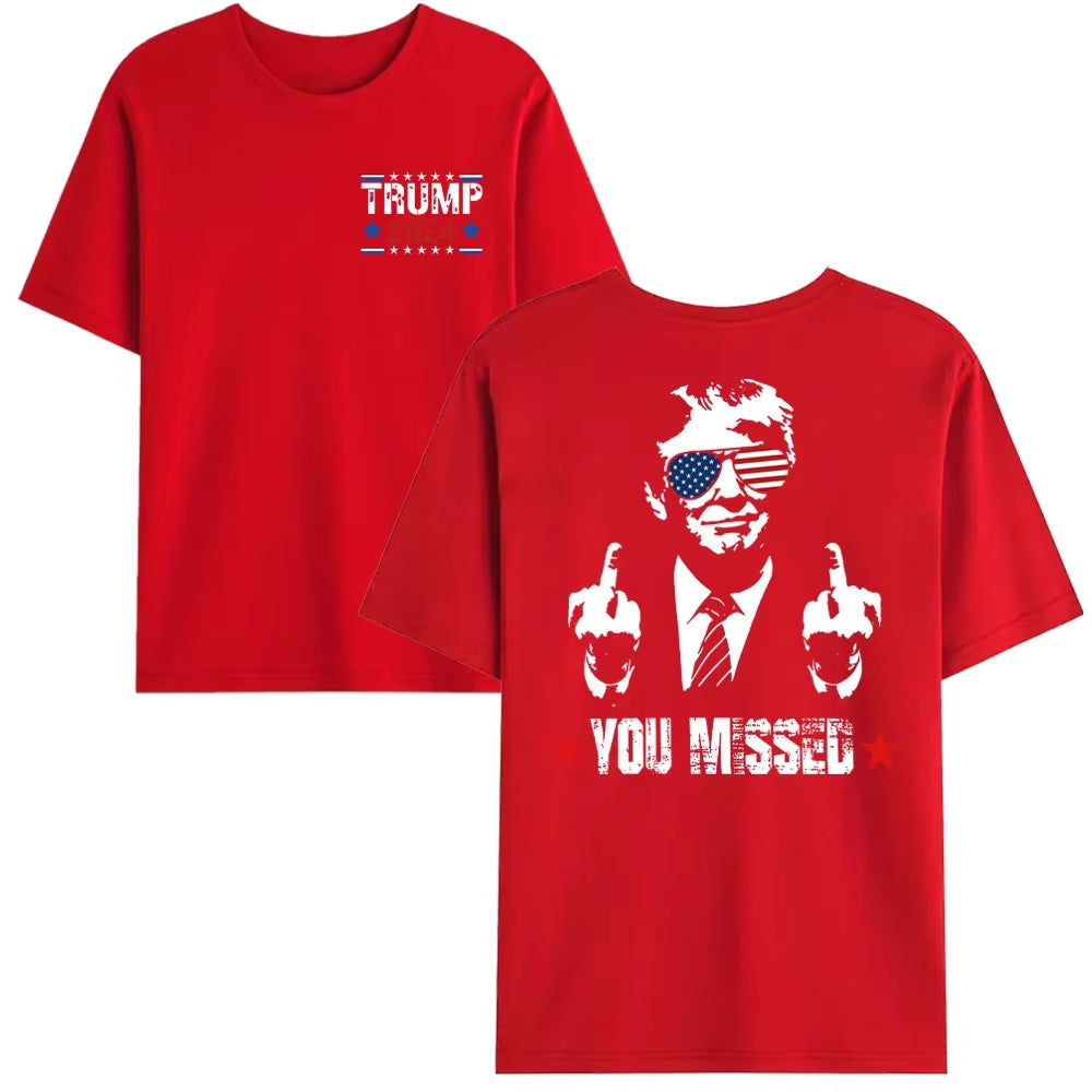 You Missed Trump 2024 US American Flag T-Shirt