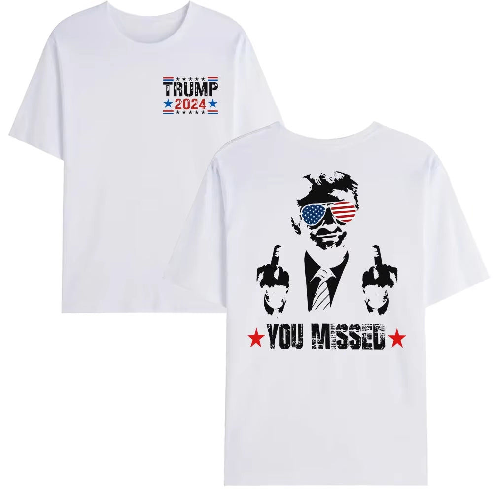 You Missed Trump 2024 US American Flag T-Shirt