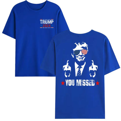 You Missed Trump 2024 US American Flag T-Shirt